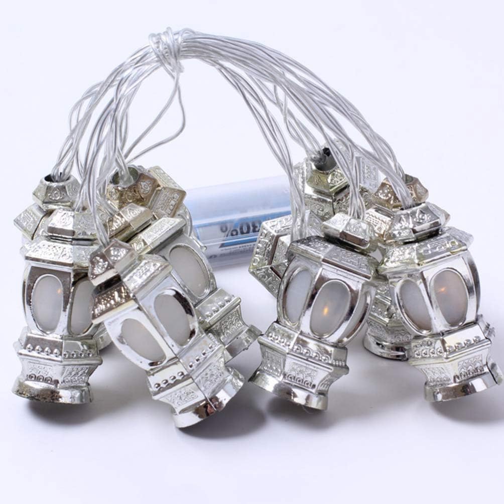 Ramadan Eid Lantern String Lights, Battery Powered LED Mubarak Decorative Lights for Home, Bedroom, Garden & Festival Parties