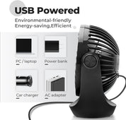 OCOOPA USB Table Fan with Adjustable Speeds & 360° Rotation