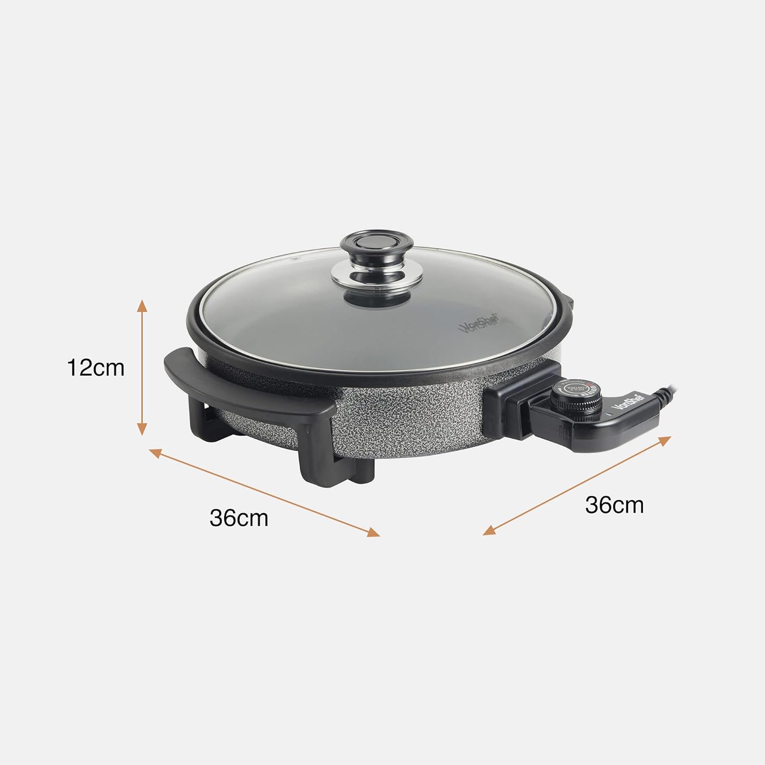 1.5L Electric Multi Cooker Pan – 30cm Non-Stick Frying Pan with Lid, Adjustable Temperature Control, 1500W
