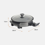 1.5L Electric Multi Cooker Pan – 30cm Non-Stick Frying Pan with Lid, Adjustable Temperature Control, 1500W