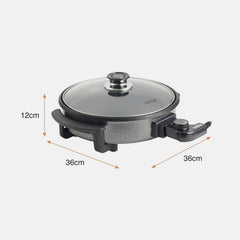 1.5L Electric Multi Cooker Pan – 30cm Non-Stick Frying Pan with Lid, Adjustable Temperature Control, 1500W