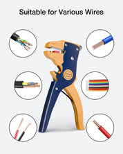 VCELINK Automatic Wire Stripper and Cutter, Electrical Cable Stripping Tool Adjustable for 14-24 AWG Cables with Eagle Nose in 7 Inch (GJ702)