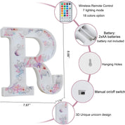 Unicorn LED Letter Light R 18 Color Changing Sign