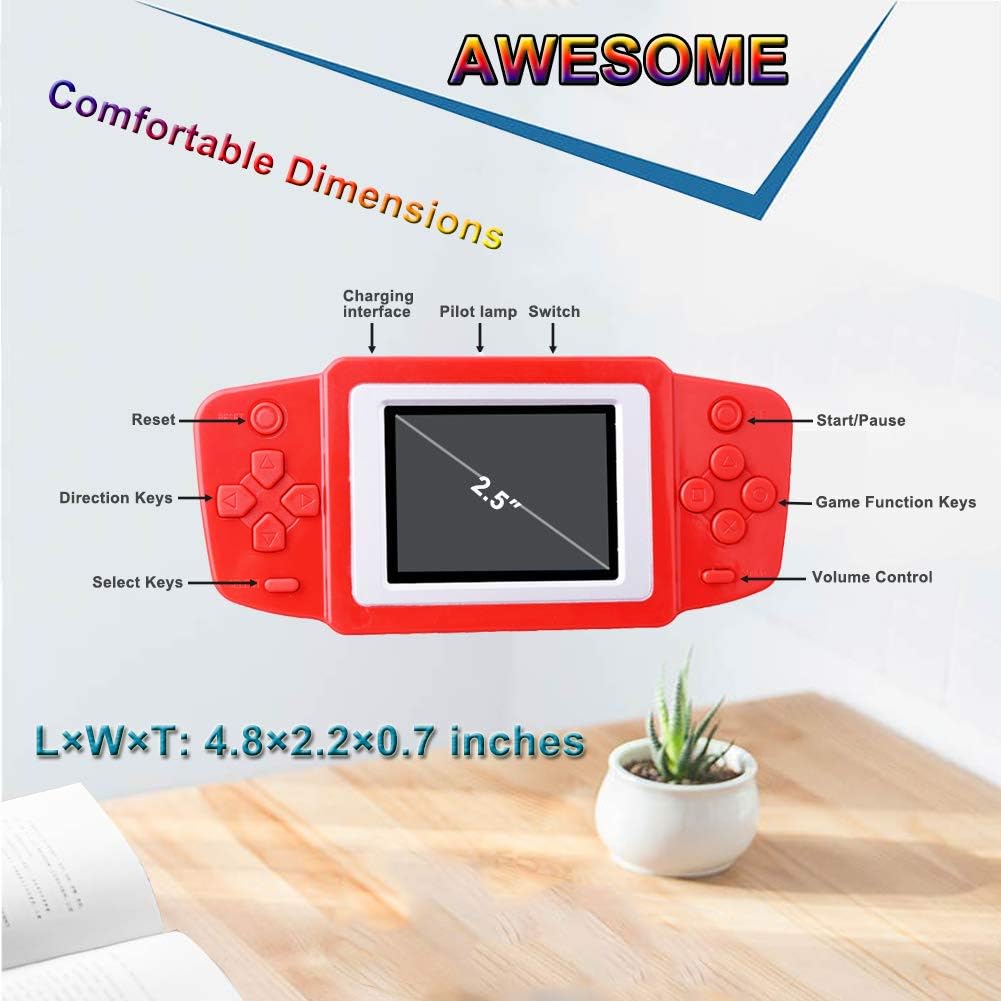 Handheld Game Console for Kids – 218 Built-in 8-Bit Retro Games, 2.5" Screen, Portable Gift