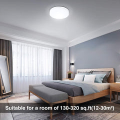 24W Ultra-Thin LED Ceiling Light with Dimmable 2000K Backlight, Warm Night Light & Timer, Modern 12 Inch Round Flush Mount for Bedroom Living Room Kitchen