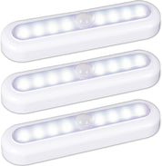 7-Inch Wireless Motion Sensor LED Lights (3 Pack) – Battery Operated, High CRI, Cool White – Stick-On Night Lights for Indoor Use: Stairs, Closets, Cabinets & More