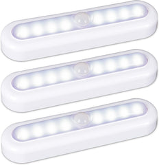7-Inch Wireless Motion Sensor LED Lights (3 Pack) – Battery Operated, High CRI, Cool White – Stick-On Night Lights for Indoor Use: Stairs, Closets, Cabinets & More