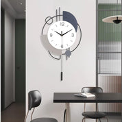 Large Metal Wall Clock, 13x21.65" Silent Non-Ticking Decorative Clock for Home & Office