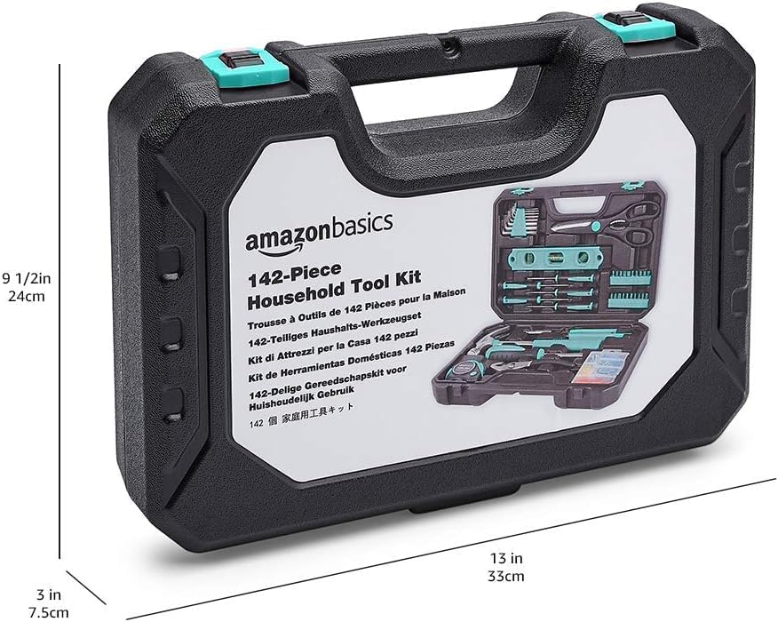 Amazon Basics 142 Piece Household Tool Kit with Case