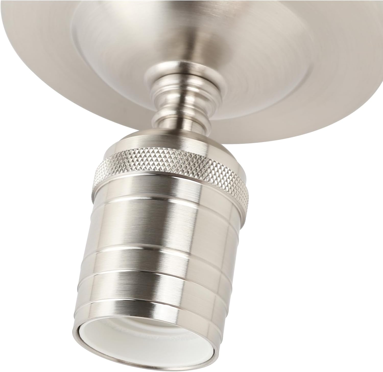 Brushed Industrial Ceiling Pendant Light, One-Head E27 Hanging Lamp Without Shade, Modern Loft Style for Kitchen, Bedroom, Hallway