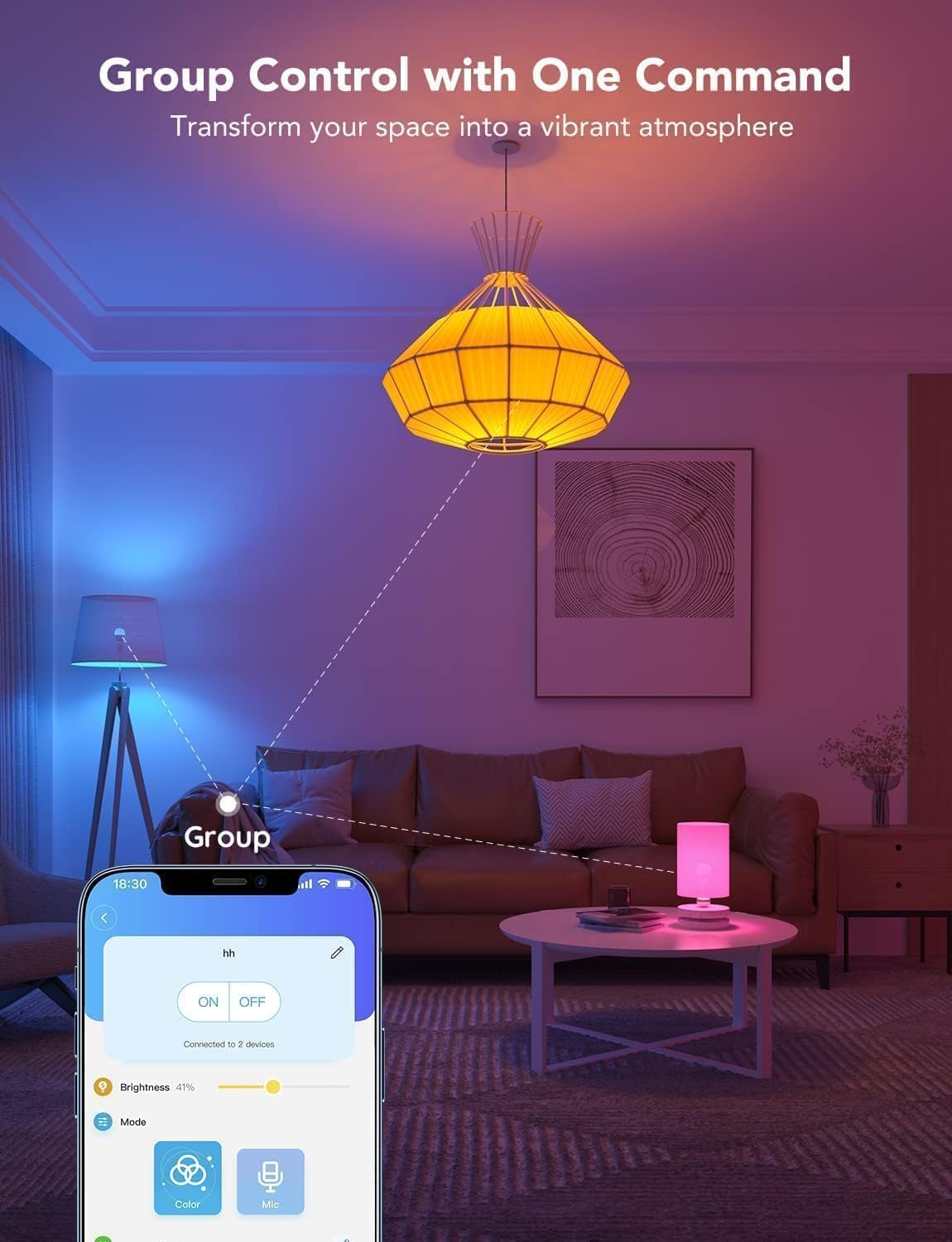 RGBWW Smart E27 Bulbs 9W 800LM Colour Changing 2 Pack