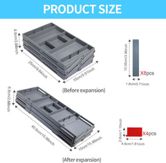 3-Tier Expandable Drawer Organizer, Folding Multi-Level Makeup & Office Storage Tray