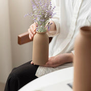 Set of 3 Small Ceramic Vases – Rustic Farmhouse Mini Flower Vases for Home Décor