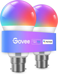 Govee RGBWW Smart Bulbs, B22, WiFi LED with Music Sync, 800LM, 60W Equivalent, 2 Pack