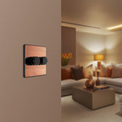 BG Electrical Intelligent Double Wall Dimmer Switch, 2 Way, Screwless Front Plate, Evolve, Polished Copper, 200W, PCDCP82B