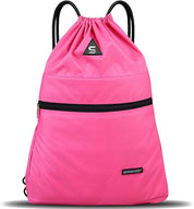 Drawstring Gym Sport Bag – Waterproof Zipper Backpack for Travel, School & Hiking