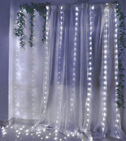 LED Curtain Fairy Twinkle Lights 3x3m 300 LEDs – Cool White