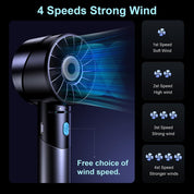 Handheld Fan,Ultra-Portable 7000 RPM Turbo Mini Fan with 16H Battery,4-Speed USB Rechargeable Metal Design | Pocket Fan for Travel/Outdoor/Home/Office,Gift for Men & Women (Alloy Construction)