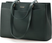 15.6" Waterproof Leather Tote Handbag – Professional Briefcase & Large Shopper Bag