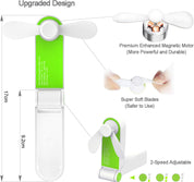 Handheld Fan Mini Electric Hand Held Fans,Hand Fan Rechargeable Portable Folding USB Fans Battery Operated Small Desk Fan Foldable Pocket Quiet Fan for Home Office Travel Outdoor (Green)