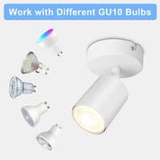 White spotlight with GU10 bulbs on a white background