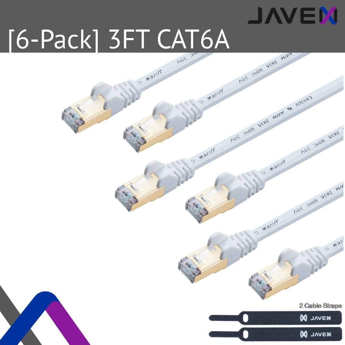 CAT7/CAT6A RJ45 Ethernet Patch Cord – 0.9M 6-Pack