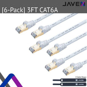 CAT7/CAT6A RJ45 Ethernet Patch Cord – 0.9M 6-Pack