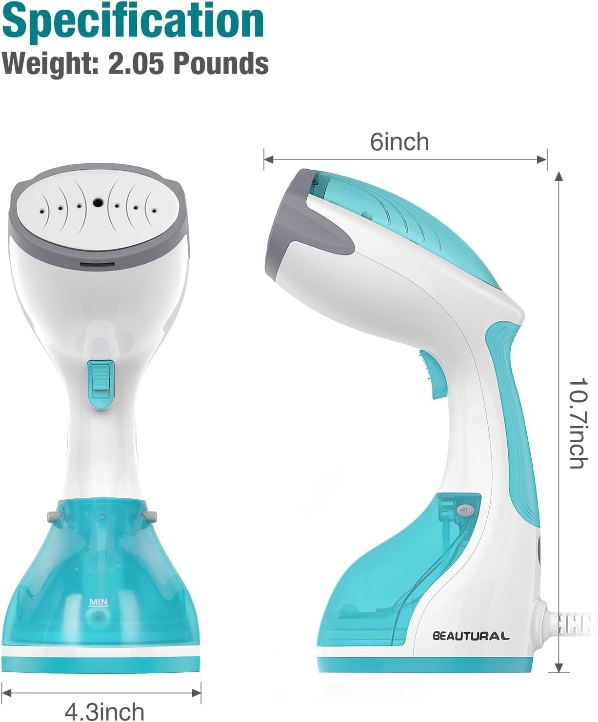 Portable Clothes Steamer 1200W Fast Heat Auto-Off