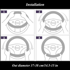 Universal Soft Microfiber Leather Steering Wheel Cover – Anti-Slip, Breathable, Beige