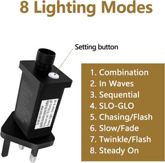 31V LED Transformer Plug with Timer & 8 Modes – Power Supply for Christmas Tree, Net, and Icicle Lights