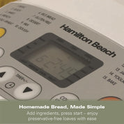 Hamilton Beach Bread Maker – 19 Programmes, 3 Loaf Sizes, Gluten-Free, Timer, Keep Warm, Adjustable Crust Control – White