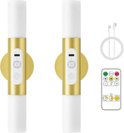 Rechargeable Motion Sensor Wall Sconces with Remote Control, Gold