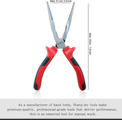 Sharp-tec 200mm Long Nose Pliers with Soft Grip Handles