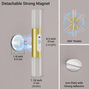 Rechargeable Motion Sensor Wall Sconces with Remote Control, Gold