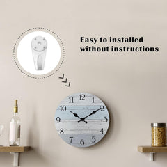 Frameless Wooden Wall Clock – Silent Quartz, Rustic Decorative for Home