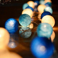 AllForYou 20 LED Cotton Ball Garland Lights – Fairy String Lights for Christmas, Holiday, Wedding, and Home Decoration