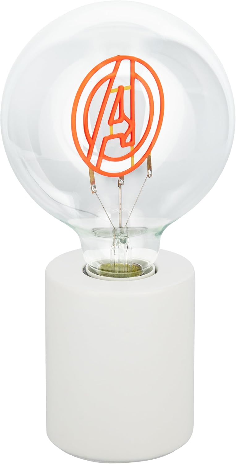 Paladone Marvel Avengers Decorative LED Neon Bulb Lamp - E27 Glass Lightbulb, Officially Licensed Superhero Gift, Fun Light for Bedrooms & Homes
