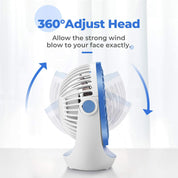 OCOOPA USB Desk Fan Table Fan with Strong Airflow & Quiet Operation, Portable Cooling Fan Speed Adjustable 360°Rotatable Head for Home Office Bedroom Table and Desktop
