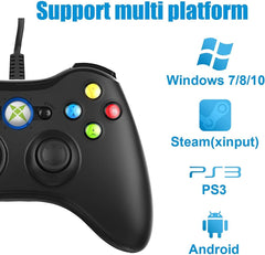 Wired Game Controller – USB Gamepad Joystick for PC, PS3, Android, Dual Vibration, 1.5m Cable