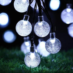 30 LED 10Ft/3M Solar String Lights, Solar Powered Waterproof Garden Lights Crystal Ball Decorative Lights Indoor Outdoor for Garden, Patio, Yard, Christmas Tree (Warm White)