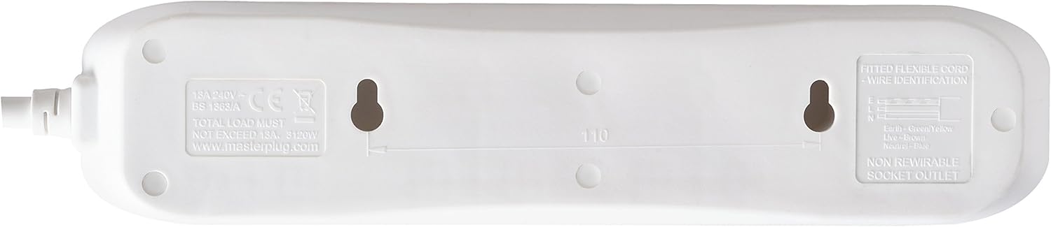 Four Socket Extension Lead 2 Metre White
