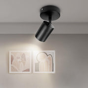 Matt Black Adjustable Wall Spotlight – Indoor GU10 Light Fitting, Rotatable Ceiling/Wall Spot Lamp for Kitchen, Lounge, Bedroom