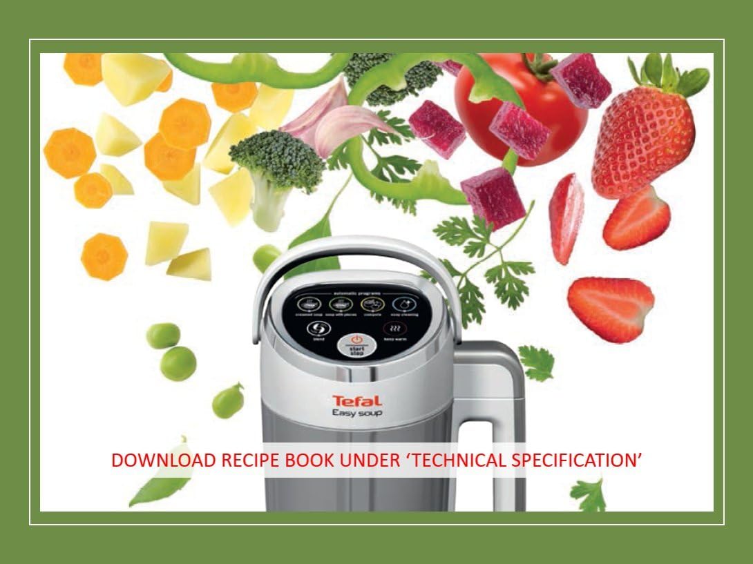 Tefal Easy Soup & Smoothie Maker 1.2L – 5 Programs, Auto Clean, 1000W, Digital Control, Stainless Steel Jug