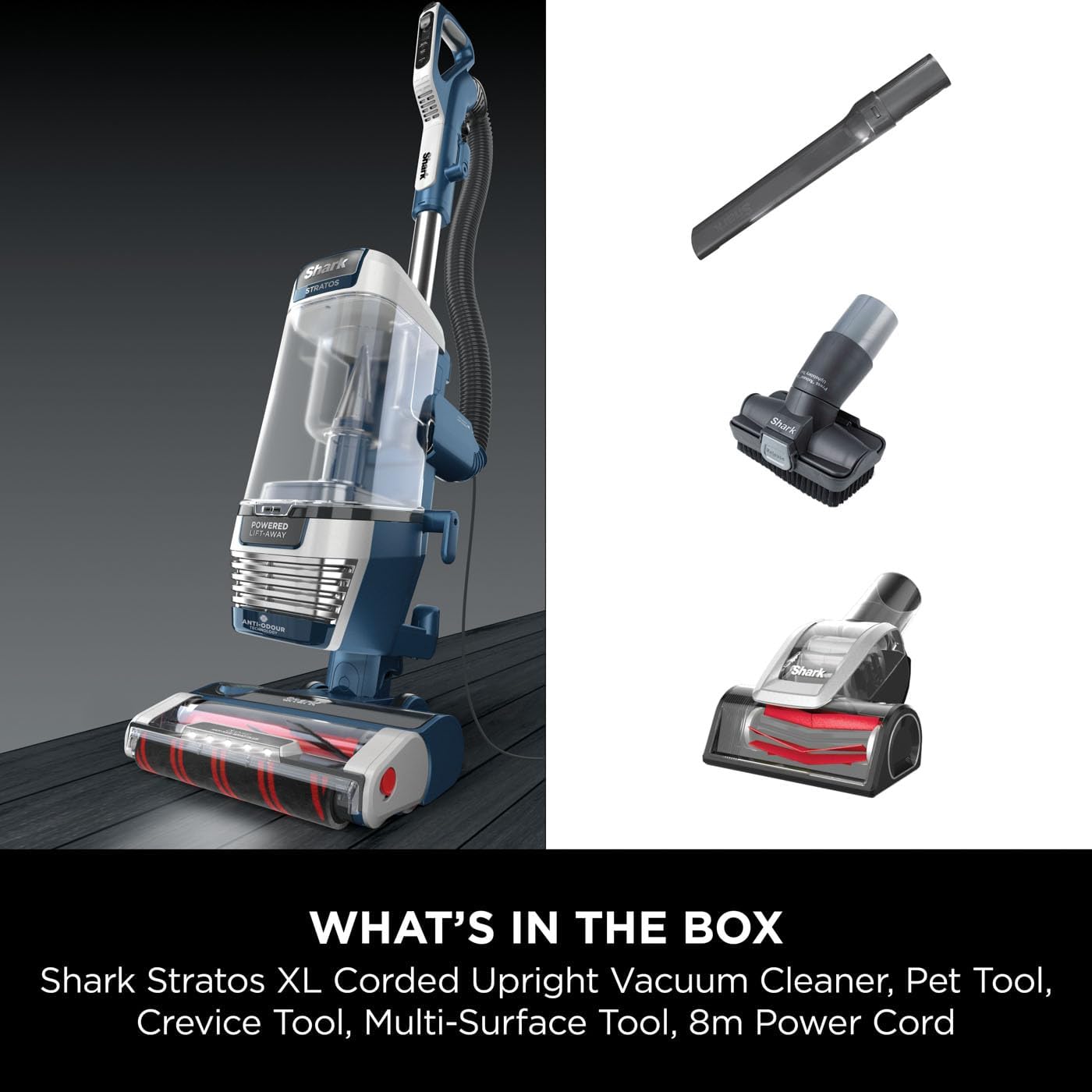 Shark Stratos XL Corded Upright Vacuum Cleaner Navy Blue 800W