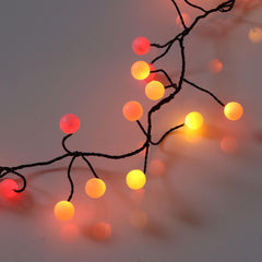 Battery-Operated Berry Cluster Fairy Lights with Timer – Red, Orange, Yellow, Indoor/Outdoor