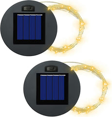 2 Pack Solar Lantern Replacement Tops – 8cm LED Lid Bulbs for Outdoor Hanging Lanterns, IP44 Solar Panel Replacements for DIY Walkway and Yard Decor