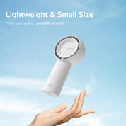 JISULIFE Handheld Turbo Fan- 16H Max Cooling Time Mini Portable Hand, 4000mAh USB Rechargeable Personal, Battery Operated Pocket Fan with 5 Speeds for Travel/Outdoor - White