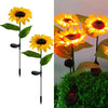 2-Pack Solar Sunflower Stake Lights - Waterproof LED Flower Lamps with 4 Heads, Outdoor Artificial Ornaments for Pathway, Patio, Yard, Party, and Wedding Decoration