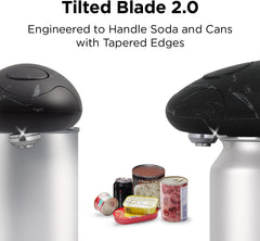 Kitchen Mama Auto 2.0 Electric Can Opener – Hands-Free, Smooth-Edge, Tilted Blade 2.0, Food-Safe, Battery Operated – Marble Black