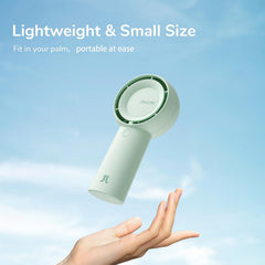 JISULIFE Handheld Turbo Fan [16H Max Cooling Time] Mini Portable Hand, 4000mAh USB Rechargeable Personal, Battery Operated Small Pocket with 5 Speeds for Travel/Outdoor - Green